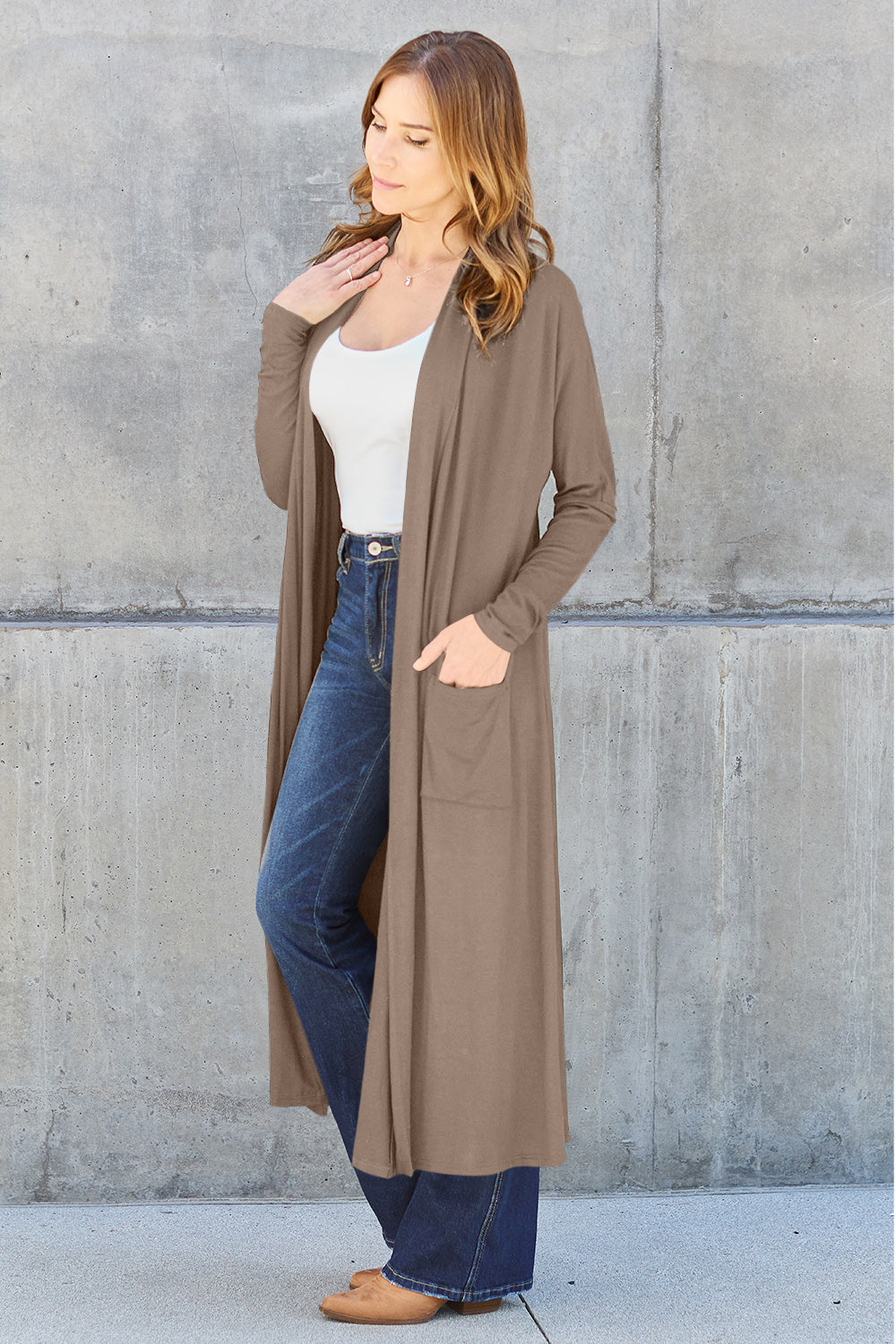 Outerwear_Basic Bae Full Size Open Front Long Sleeve Cover Up