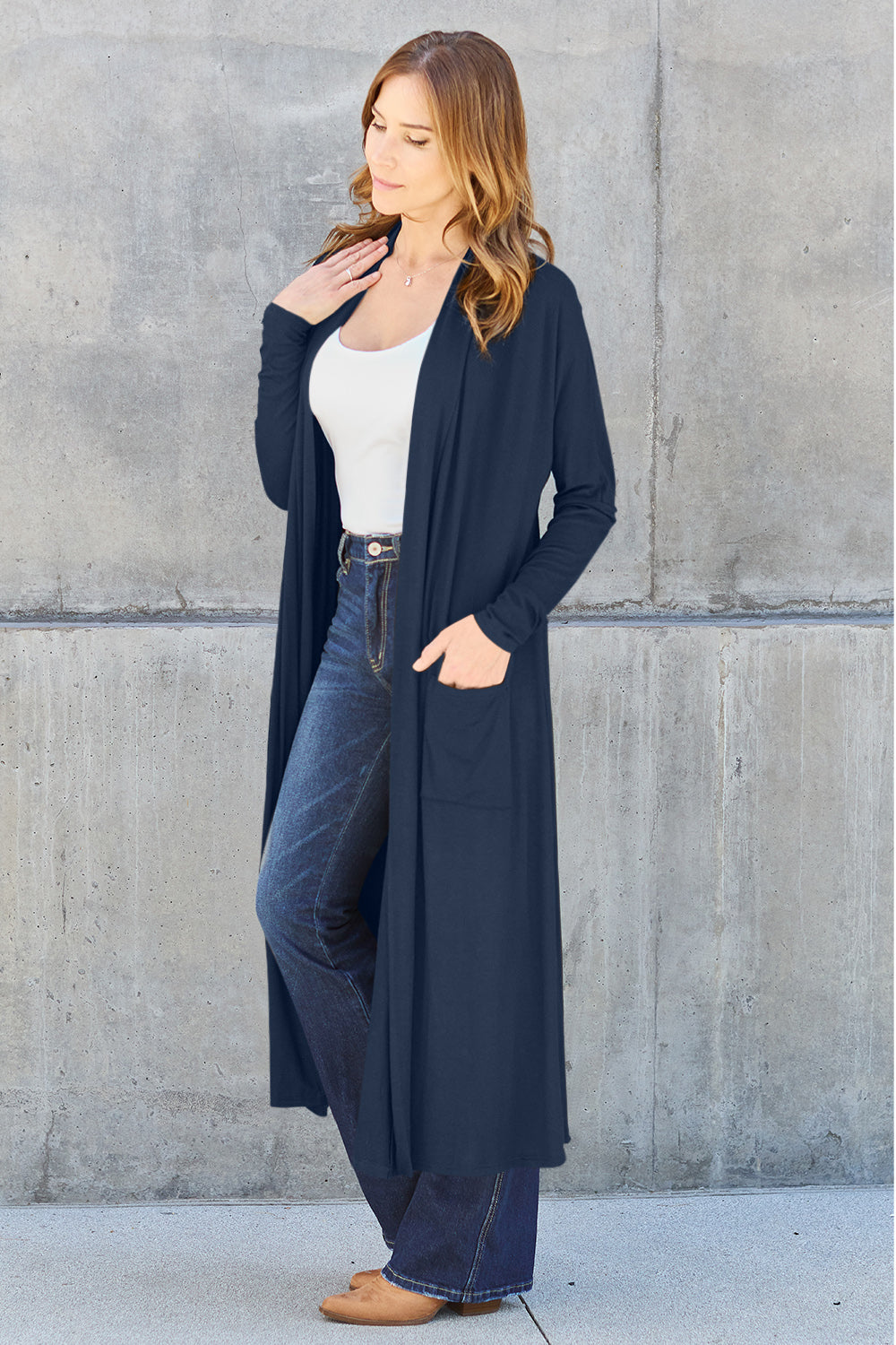Outerwear_Basic Bae Full Size Open Front Long Sleeve Cover Up