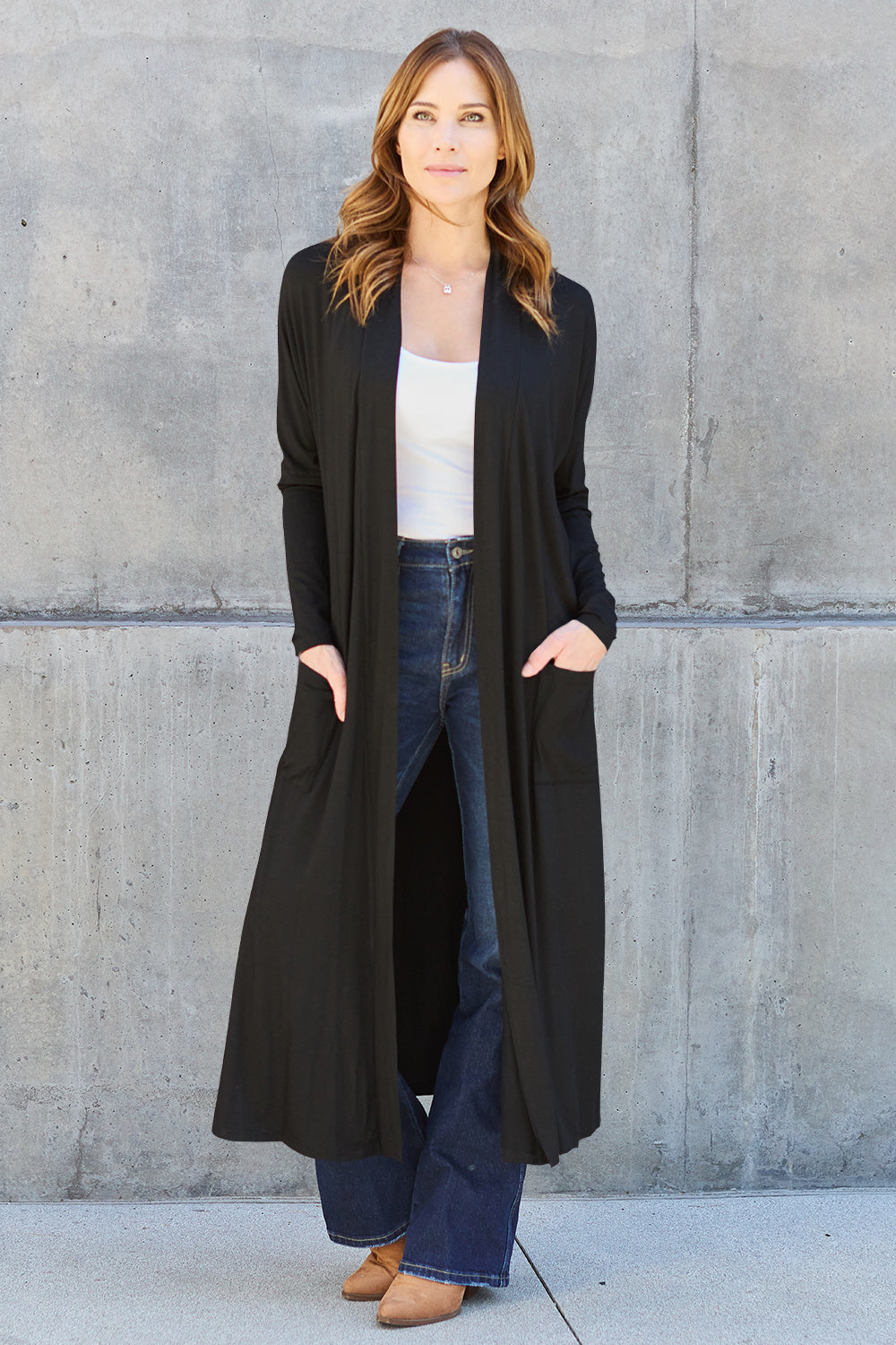 Outerwear_Basic Bae Full Size Open Front Long Sleeve Cover Up