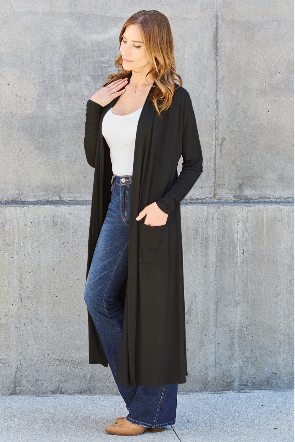 Outerwear_Basic Bae Full Size Open Front Long Sleeve Cover Up
