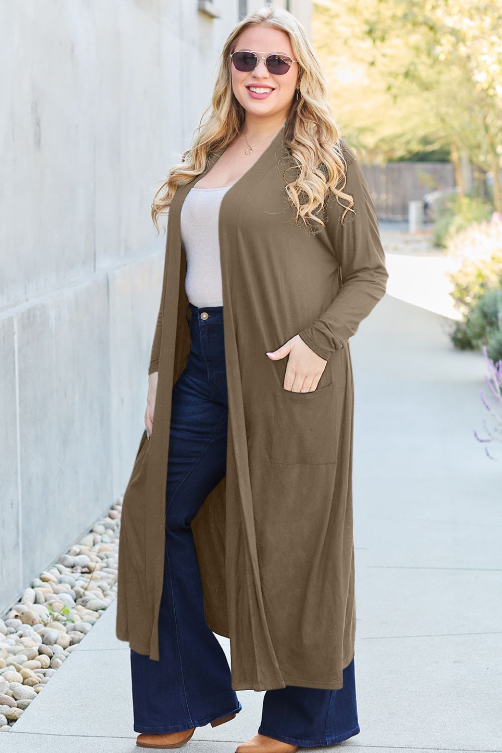 Outerwear_Basic Bae Full Size Open Front Long Sleeve Cover Up