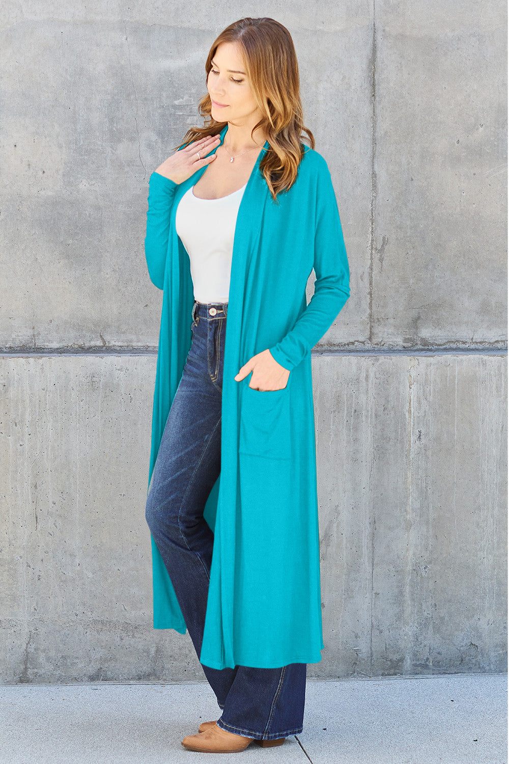 Outerwear_Basic Bae Full Size Open Front Long Sleeve Cover Up