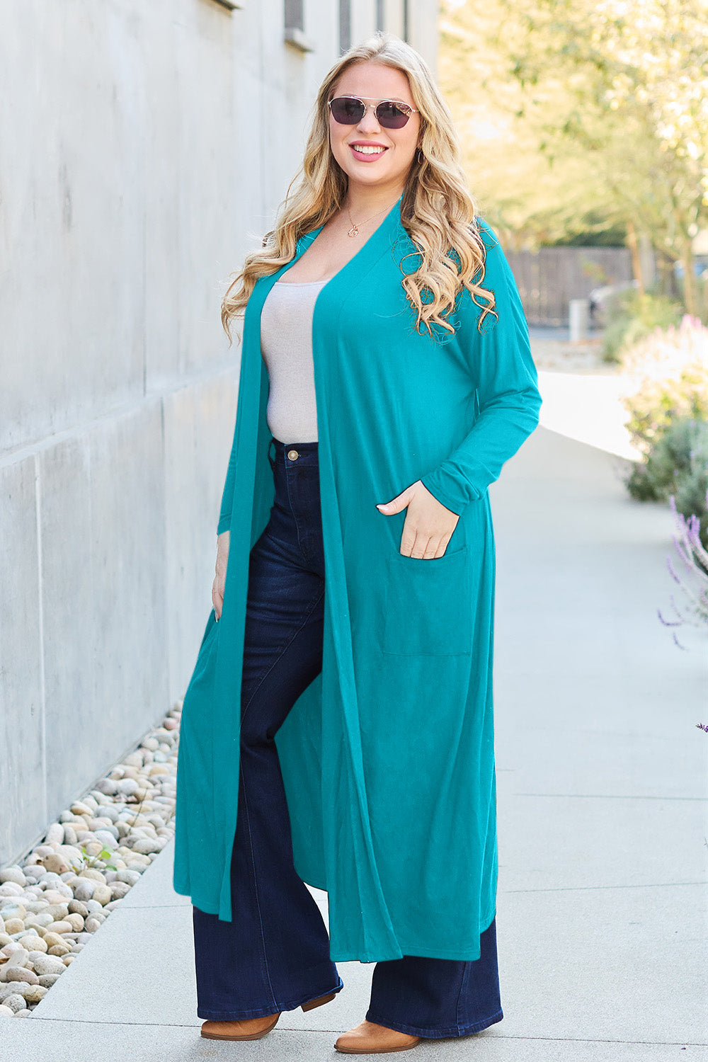Outerwear_Basic Bae Full Size Open Front Long Sleeve Cover Up
