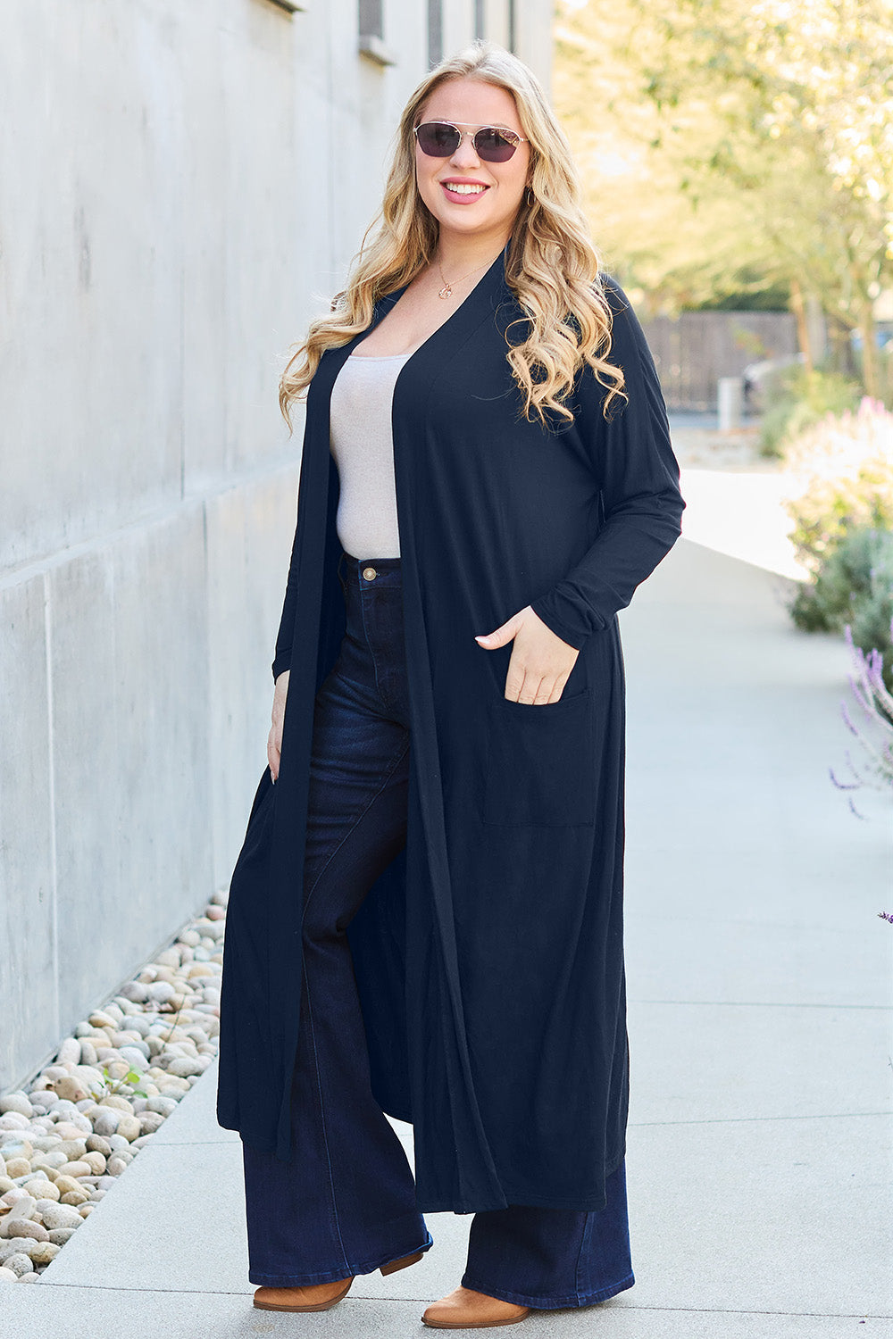 Outerwear_Basic Bae Full Size Open Front Long Sleeve Cover Up
