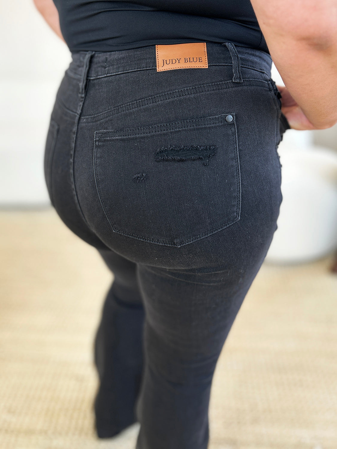 BOTTOM Judy Blue Full Size High Waist Distressed Flare Jeans