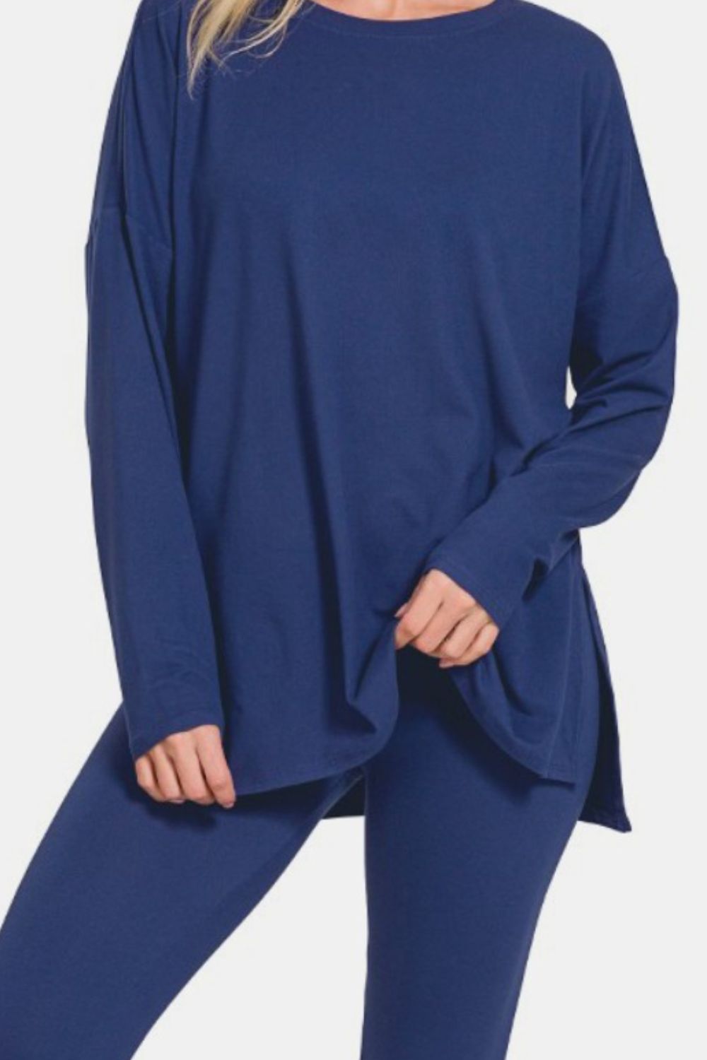 Set Zenana Full Size Brushed Microfiber Top and Leggings Lounge Set