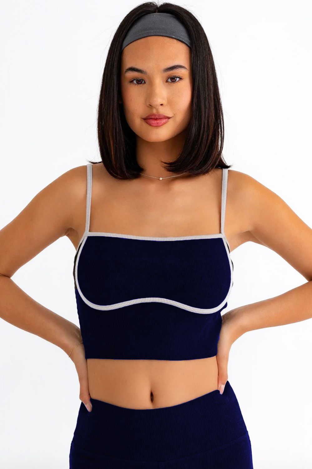 Set Le Lis Ribbed Crop Cami and High Waist Brushed Leggings Set
