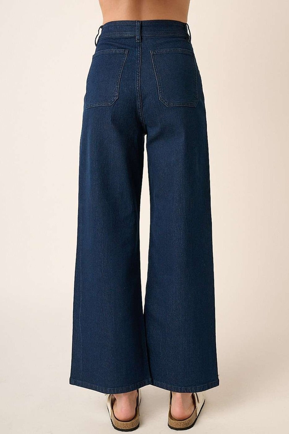 Bottom Mittoshop High Waist Wide Leg Jeans
