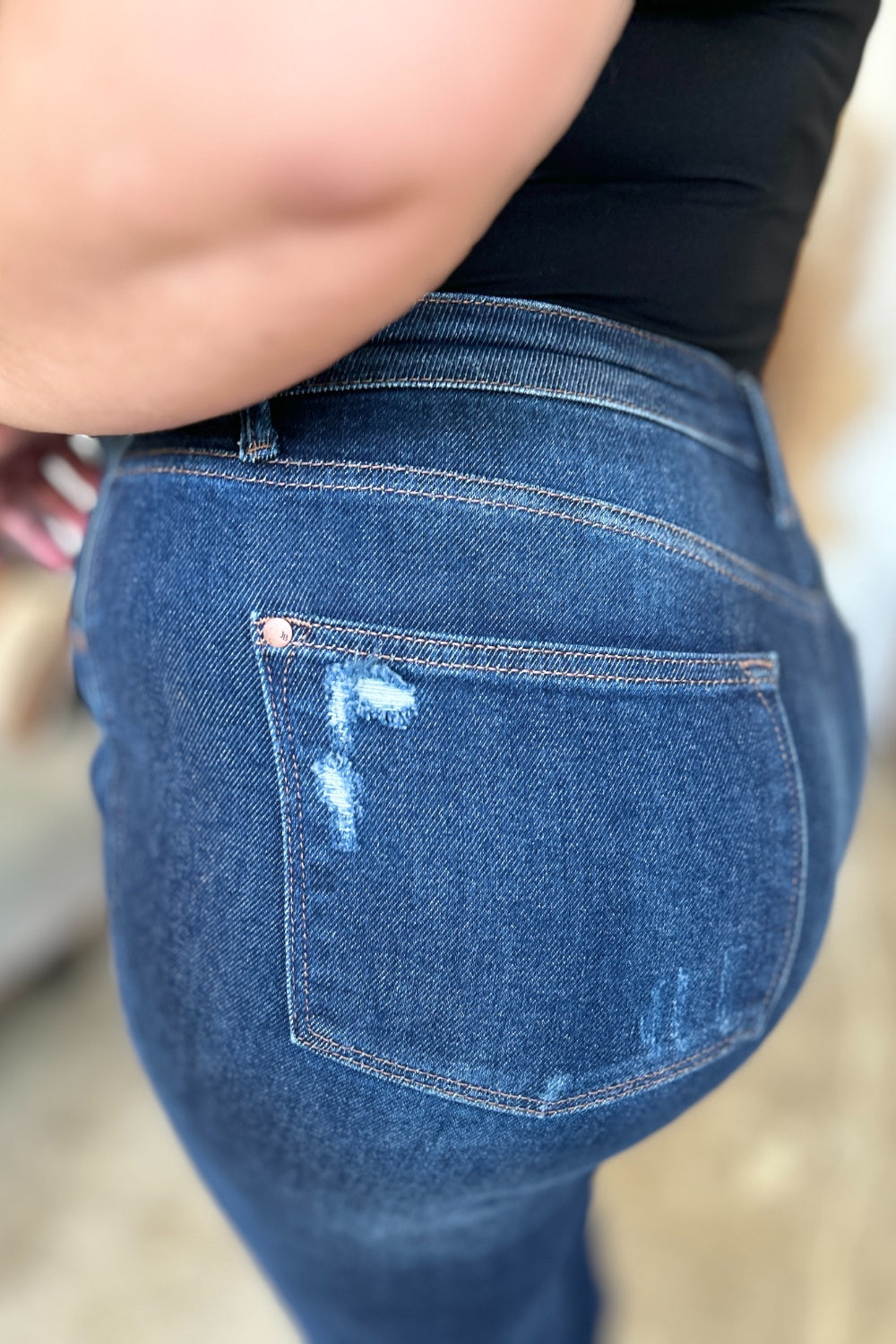 Bottom Judy Blue Full Size High Waist Rigid Magic Heavy Destroy Straight Jeans