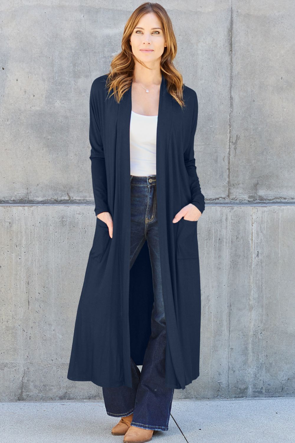 Outerwear_Basic Bae Full Size Open Front Long Sleeve Cover Up
