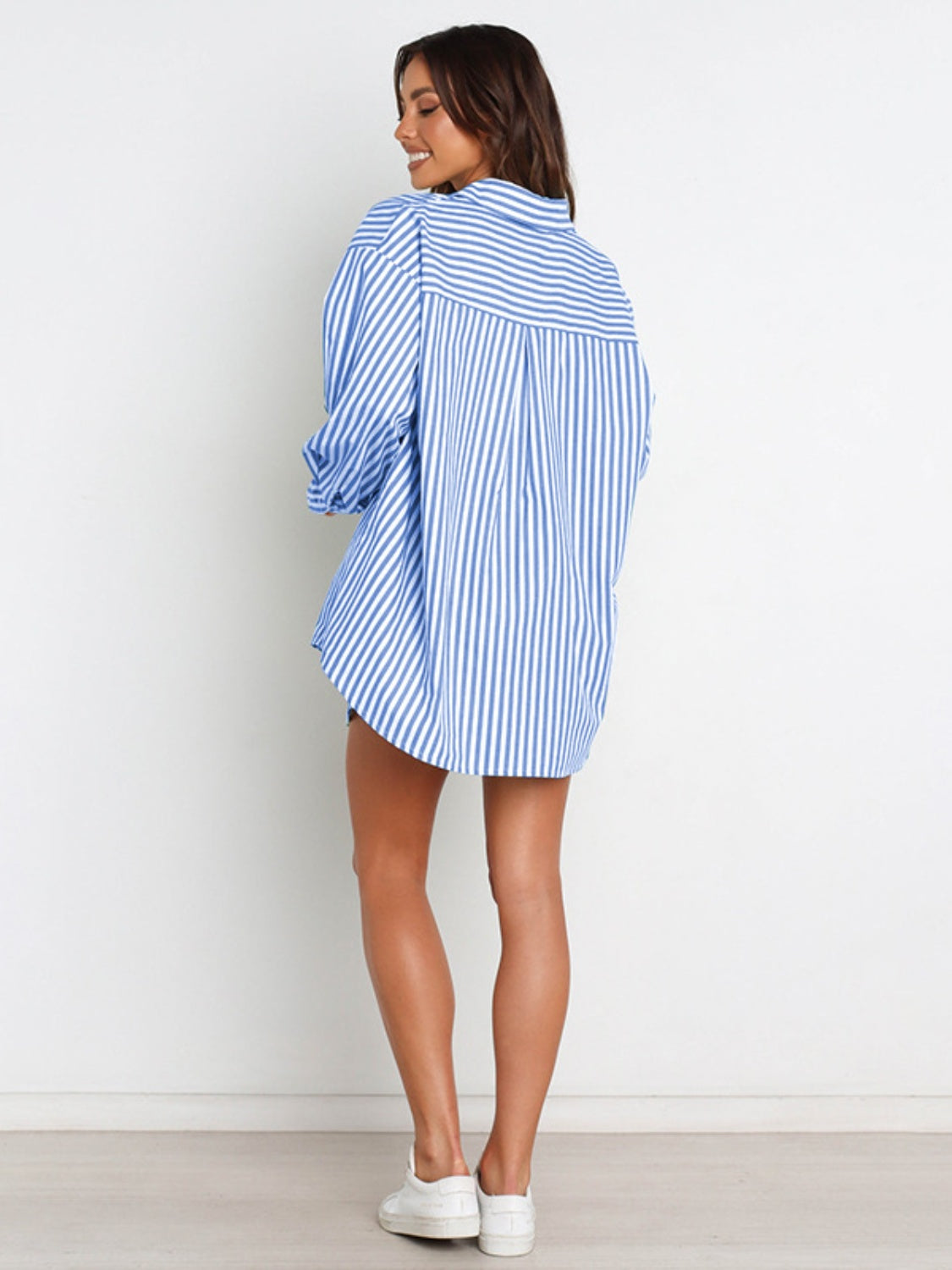 Set Striped Dropped Shoulder Top and Shorts Set