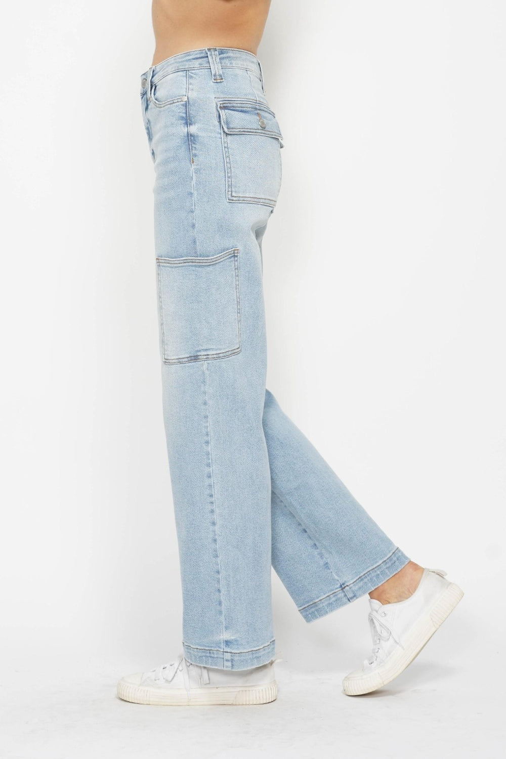 BOTTOM Judy Blue Full Size High Waist Straight Cargo Jeans