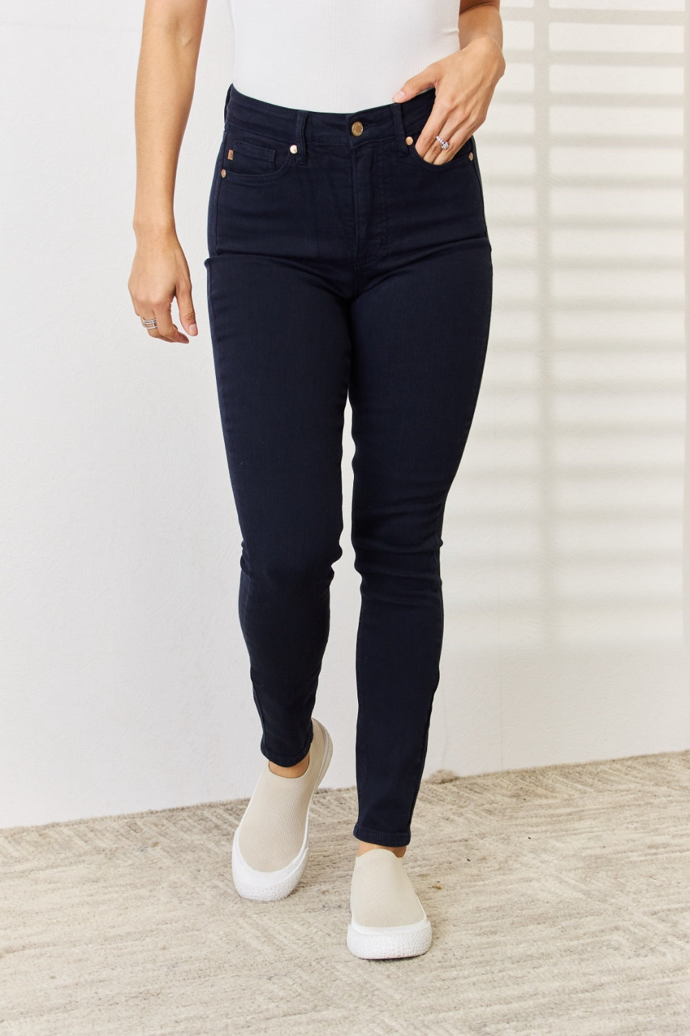 BOTTOM Judy Blue Full Size Garment Dyed Tummy Control Skinny Jeans